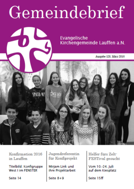 Titel Gemeindebrief 128, M&auml;rz 2016